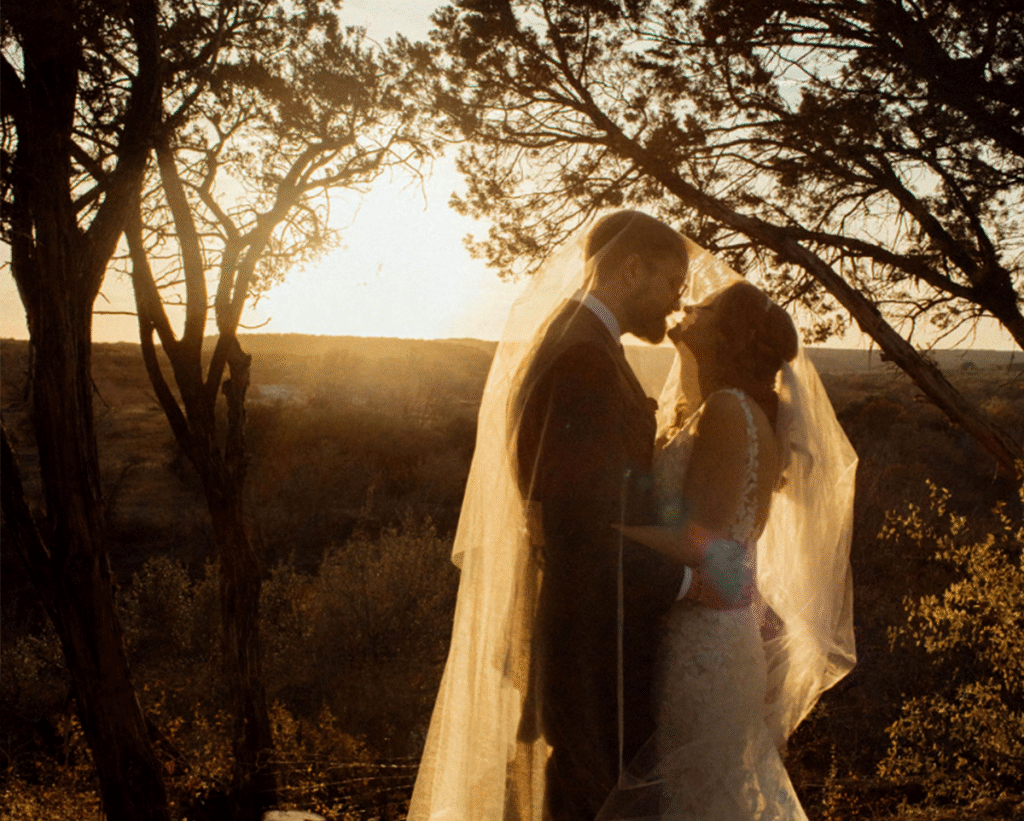 wedding couple with a beautiful panoramic view